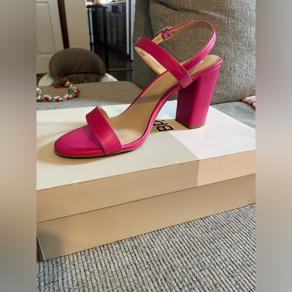 NIB BP Lula Pink Slingback Block Strappy Heels Size 9 - Picture 5 of 12